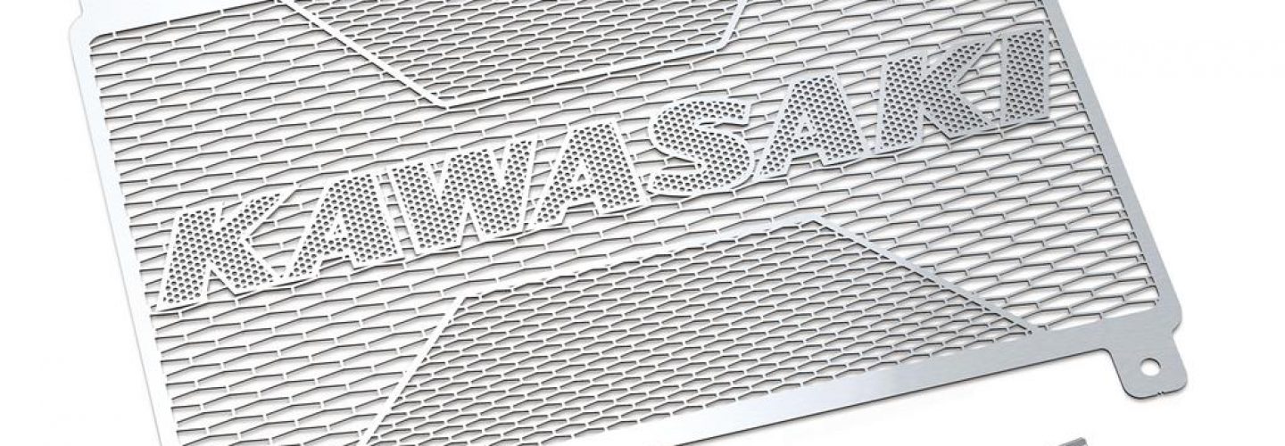 Radiator screen classic "KAWASAKI" (Aluminium) - Radiator screen classic "KAWASAKI"